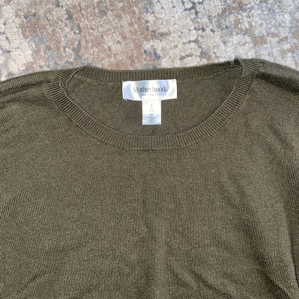 Motherhood Maternity Olive Green Long Sleeve Sweater size small petite - Picture 3 of 3
